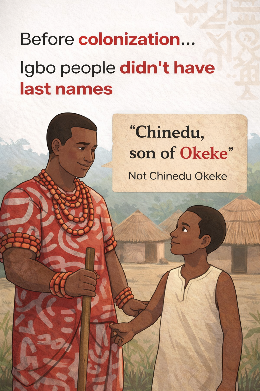 Image describe how igbo surname were used before