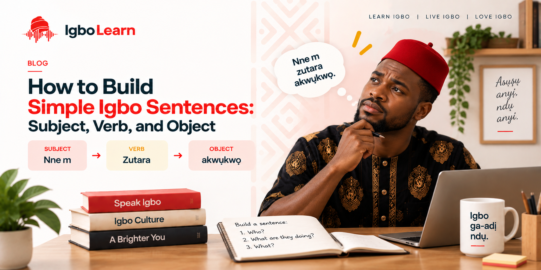 How to build simple Igbo sentences using subject verb and object